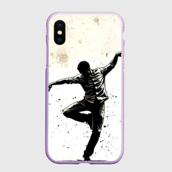 Чехол для iPhone XS Max матовый Брейк-данс на белом