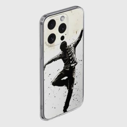 Чехол для iPhone 15 Pro Max силиконовый с защитой камеры Брейк-данс на белом - фото 2