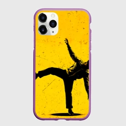 Чехол для iPhone 11 Pro матовый Брейк-данс на желтом