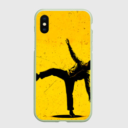 Чехол для iPhone XS Max матовый Брейк-данс на желтом