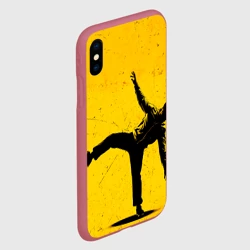 Чехол для iPhone XS Max матовый Брейк-данс на желтом - фото 2