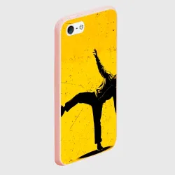 Чехол для iPhone 5/5S матовый Брейк-данс на желтом - фото 2