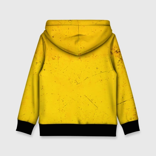 Детская толстовка 3D с принтом Брейк-данс на желтом, вид сзади #1