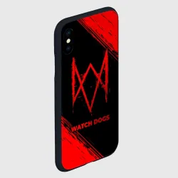 Чехол для iPhone XS Max матовый Watch Dogs - red gradient - фото 2