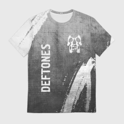 Мужская футболка 3D Deftones - grey gradient вертикально
