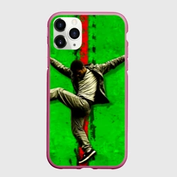 Чехол для iPhone 11 Pro матовый Брейк-данс на зеленом