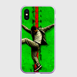 Чехол для iPhone XS Max матовый Брейк-данс на зеленом