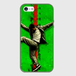 Чехол для iPhone 5/5S матовый Брейк-данс на зеленом