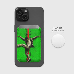 Картхолдер Magsafe магнитный Брейк-данс на зеленом - фото 2