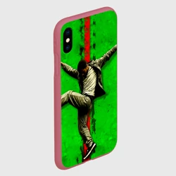 Чехол для iPhone XS Max матовый Брейк-данс на зеленом - фото 2