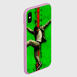 Чехол для iPhone XS Max матовый Брейк-данс на зеленом - фото 2