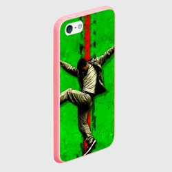 Чехол для iPhone 5/5S матовый Брейк-данс на зеленом - фото 2