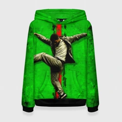 Женская толстовка 3D Брейк-данс на зеленом