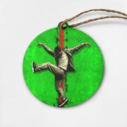 Деревянная игрушка круг Брейк-данс на зеленом