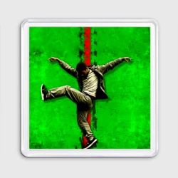 Магнит 55*55 Брейк-данс на зеленом