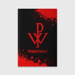 Обложка для паспорта матовая кожа Powerwolf - red gradient