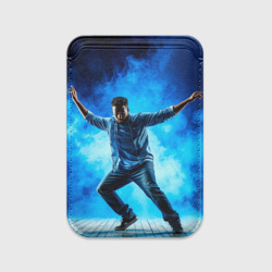 Картхолдер Magsafe магнитный Брейк-данс в синем дыму