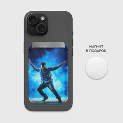 Картхолдер Magsafe магнитный Брейк-данс в синем дыму - фото 2