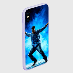Чехол для iPhone XS Max матовый Брейк-данс в синем дыму - фото 2