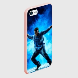 Чехол для iPhone 5/5S матовый Брейк-данс в синем дыму - фото 2