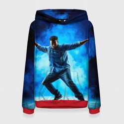 Женская толстовка 3D Брейк-данс в синем дыму