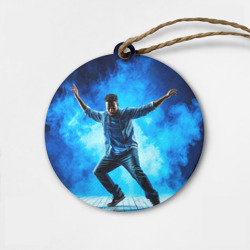 Деревянная игрушка круг Брейк-данс в синем дыму