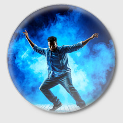 Значок Брейк-данс в синем дыму