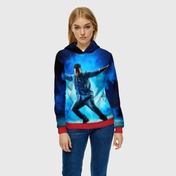 Женская толстовка 3D Брейк-данс в синем дыму - фото 2