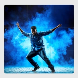 Магнитный плакат 3Х3 Брейк-данс в синем дыму