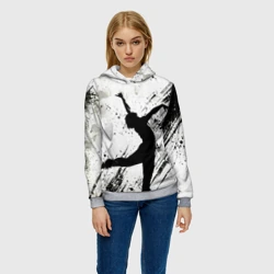 Женская толстовка 3D Брейк-данс в черно-белом - фото 2