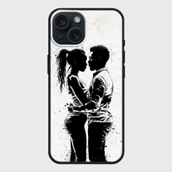 Чехол силиконовый для Apple iPhone 15 матовый Кизомба на белом