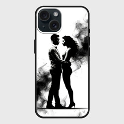Чехол силиконовый для Apple iPhone 15 матовый Кизомба в черном дыму