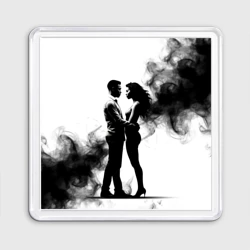 Магнит 55*55 Кизомба в черном дыму