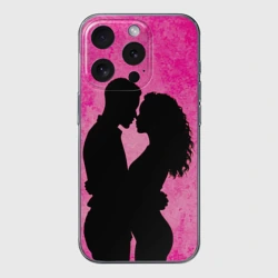 Чехол для iPhone 15 Pro Max силиконовый с защитой камеры Кизомба в розовом