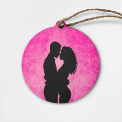 Деревянная игрушка круг Кизомба в розовом