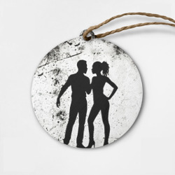 Деревянная игрушка круг Кизомба на черно-белом