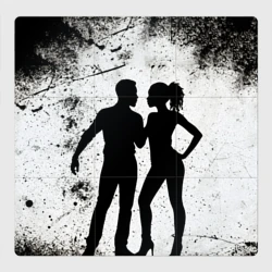 Магнитный плакат 3Х3 Кизомба на черно-белом