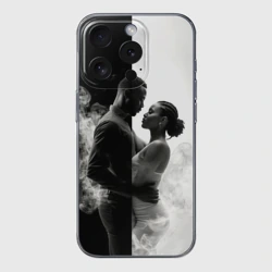 Чехол для iPhone 15 Pro Max силиконовый с защитой камеры Кизомба и дым