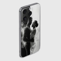 Чехол для iPhone 15 Pro Max силиконовый с защитой камеры Кизомба и дым - фото 2