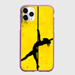 Чехол для iPhone 11 Pro матовый Pole Dance на желтом