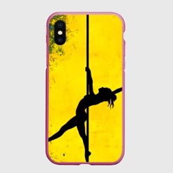 Чехол для iPhone XS Max матовый Pole Dance на желтом
