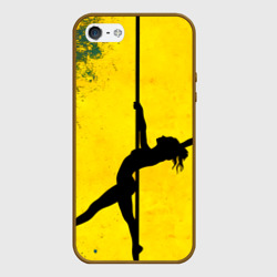 Чехол для iPhone 5/5S матовый Pole Dance на желтом