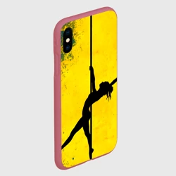 Чехол для iPhone XS Max матовый Pole Dance на желтом - фото 2