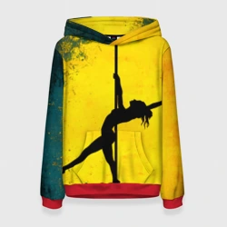 Женская толстовка 3D Pole Dance на желтом