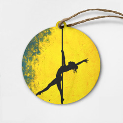 Деревянная игрушка круг Pole Dance на желтом