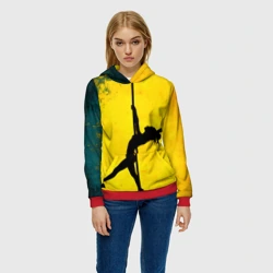 Женская толстовка 3D Pole Dance на желтом - фото 2