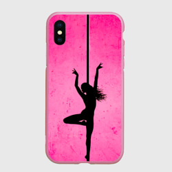 Чехол для iPhone XS Max матовый Pole Dance на розовом
