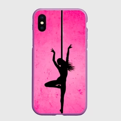 Чехол для iPhone XS Max матовый Pole Dance на розовом