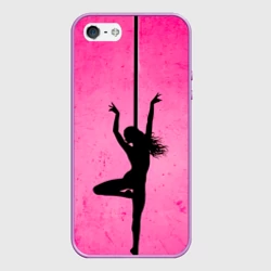 Чехол для iPhone 5/5S матовый Pole Dance на розовом