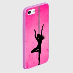 Чехол для iPhone 5/5S матовый Pole Dance на розовом - фото 2